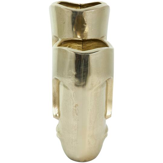 Gold Glam Aluminum Face Vase Set
